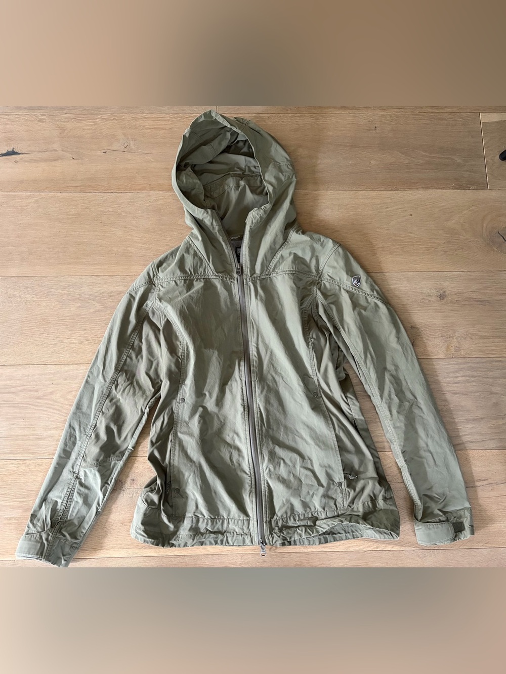 Kuhl the Outsider lightweight cotton blend jacket sage green hiking outdoor - M
